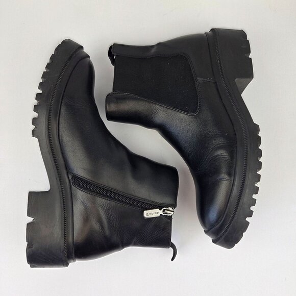 Blondo Waterproof Lug Sole Black Leather Chelsea Boots Size 9.5 - Picture 4 of 13